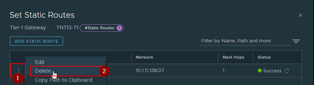 Remove Static Route for your lab