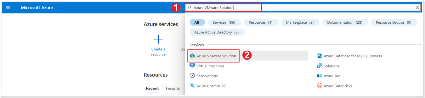 Navigate to your SDDC in Azure portal