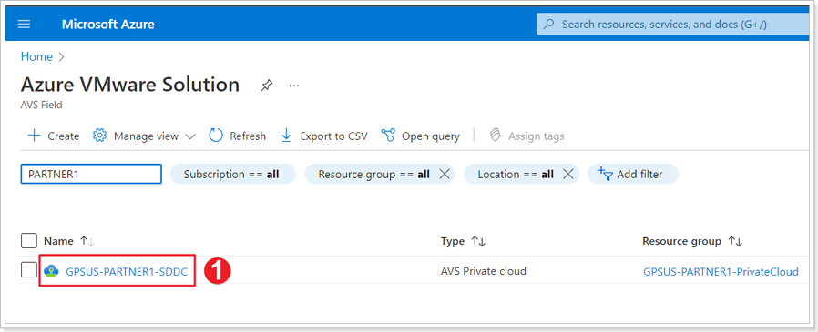 Locate your AVS SDDC in Azure portal
