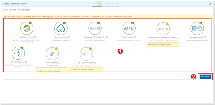 Select Services for Compute Profile