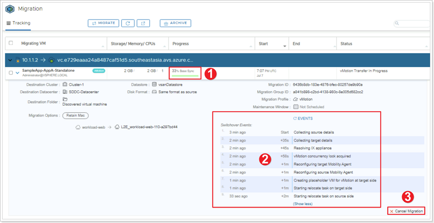 Monitor VM Migration