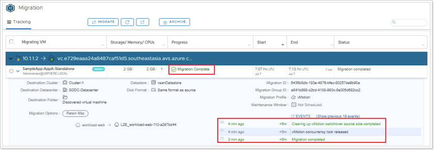 Verify Completion of VM Migration
