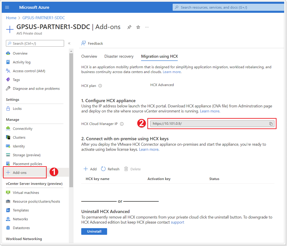Locate HCX Cloud Manager IP