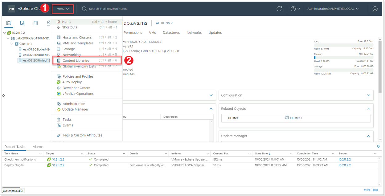 Access Content Libraries from on-premises vCenter