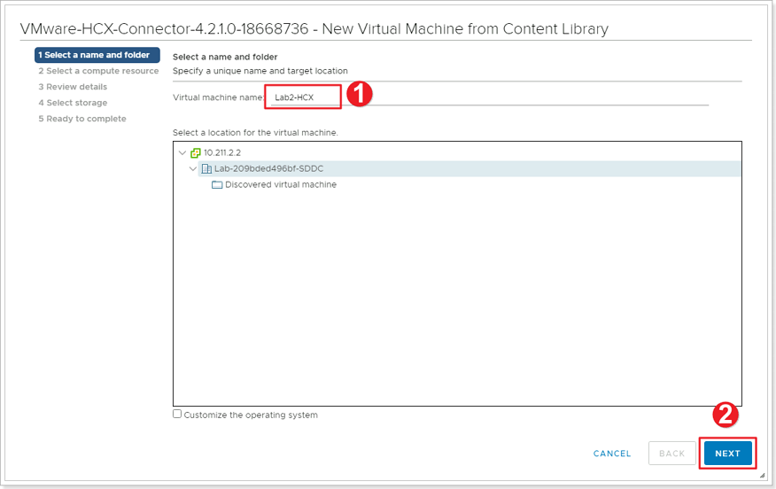 Select a Name and Folder